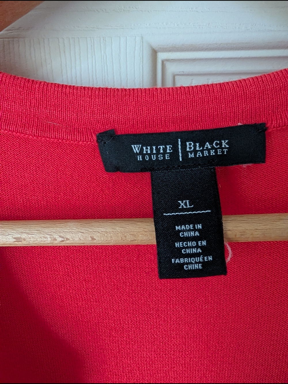 White House Black Market Red Pink Short-Sleeve Button Top XL - Picture 5 of 8